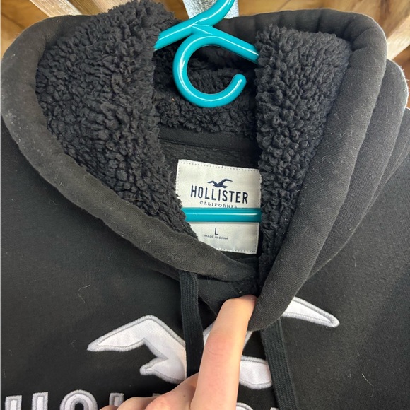 Hollister Black Hoodie with White Logo - Picture 2 of 3